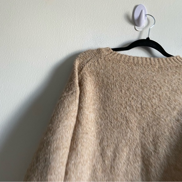 ZARA tan wool alpaca blend relaxed fit chunky knit sweater - Picture 6 of 11